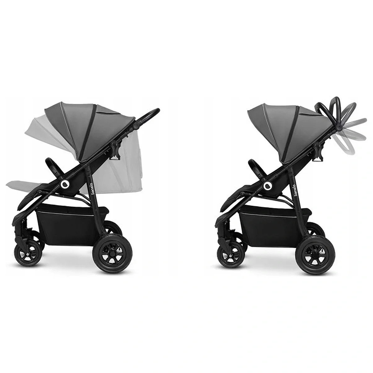 Carucior sport, Lionelo, Natt, De la nastere, Cu accesorii si capotina XXL reglabila, 0 - 22 kg, Negru Onyx 4 ani [8]