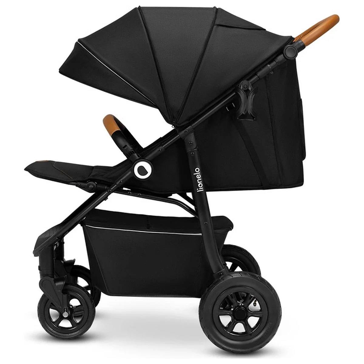 Carucior sport, Lionelo, Natt, De la nastere, Cu accesorii si capotina XXL reglabila, 0 - 22 kg, Negru Onyx 4 ani [9]