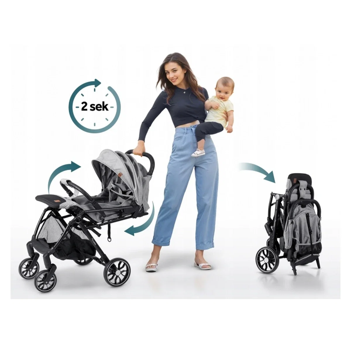 Carucior sport , Nukido Paseo - Gri deschis 36 luni [7]