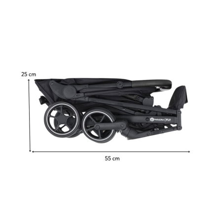 Carucior sport, Petite&Mars, Fly, Pliere compacta, Spatar reglabil pana la pozitie de somn, Suport picioare reglabil, Copertina cu protectie UPF40+, Suport pahar inclus, Pana la 22 kg, 0 luni+, Negru [16]