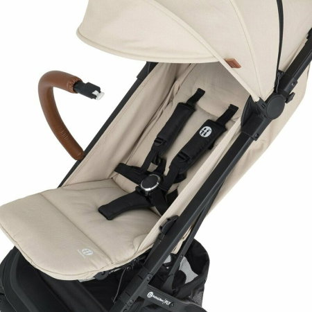 Carucior sport, Petite&Mars, Fly, Pliere compacta, Spatar reglabil pana la pozitie de somn, Suport picioare reglabil, Copertina cu protectie UPF40+, Suport pahar inclus, Pana la 22 kg, 0 luni+, Bej [3]