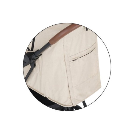 Carucior sport, Petite&Mars, Fly, Pliere compacta, Spatar reglabil pana la pozitie de somn, Suport picioare reglabil, Copertina cu protectie UPF40+, Suport pahar inclus, Pana la 22 kg, 0 luni+, Bej [8]