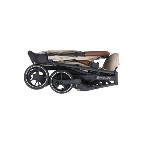 Carucior sport, Petite&Mars, Fly, Pliere compacta, Spatar reglabil pana la pozitie de somn, Suport picioare reglabil, Copertina cu protectie UPF40+, Suport pahar inclus, Pana la 22 kg, 0 luni+, Bej [4]