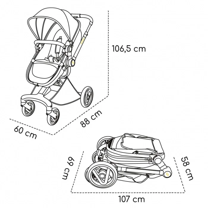 Carucior transformabil 2 in 1 Skiddou Nasjo, Wild climber, Verde [6]