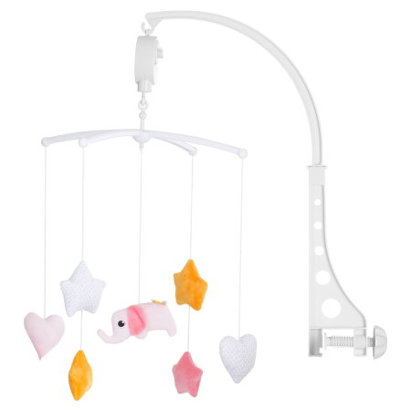 Carusele muzicale pentru patut - Carusel muzical pentru patut Chipolino Pink elephant