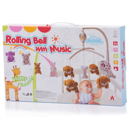 Carusel muzical pentru patut Chipolino Pink rabbits [1]