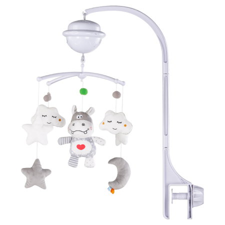 Decoratiuni si mobila - Carusel muzical pentru patut cu proiector Chipolino Hippo
