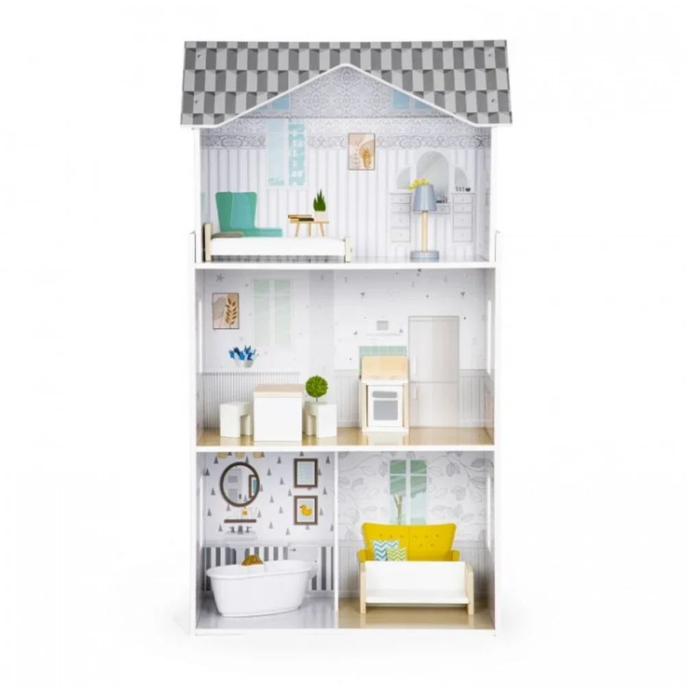 Casuta de papusi inalta din lemn cu mobilier, casuta lui Grace, Ecotoys [1]