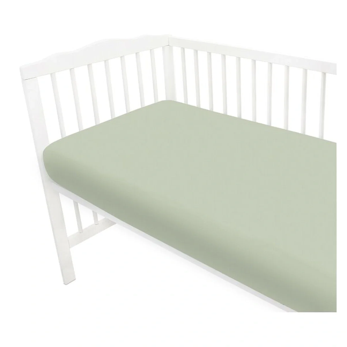 Cearceaf cu elastic, MimiNu, Jerse, Pentru patut 120X60 cm, Olive [1]
