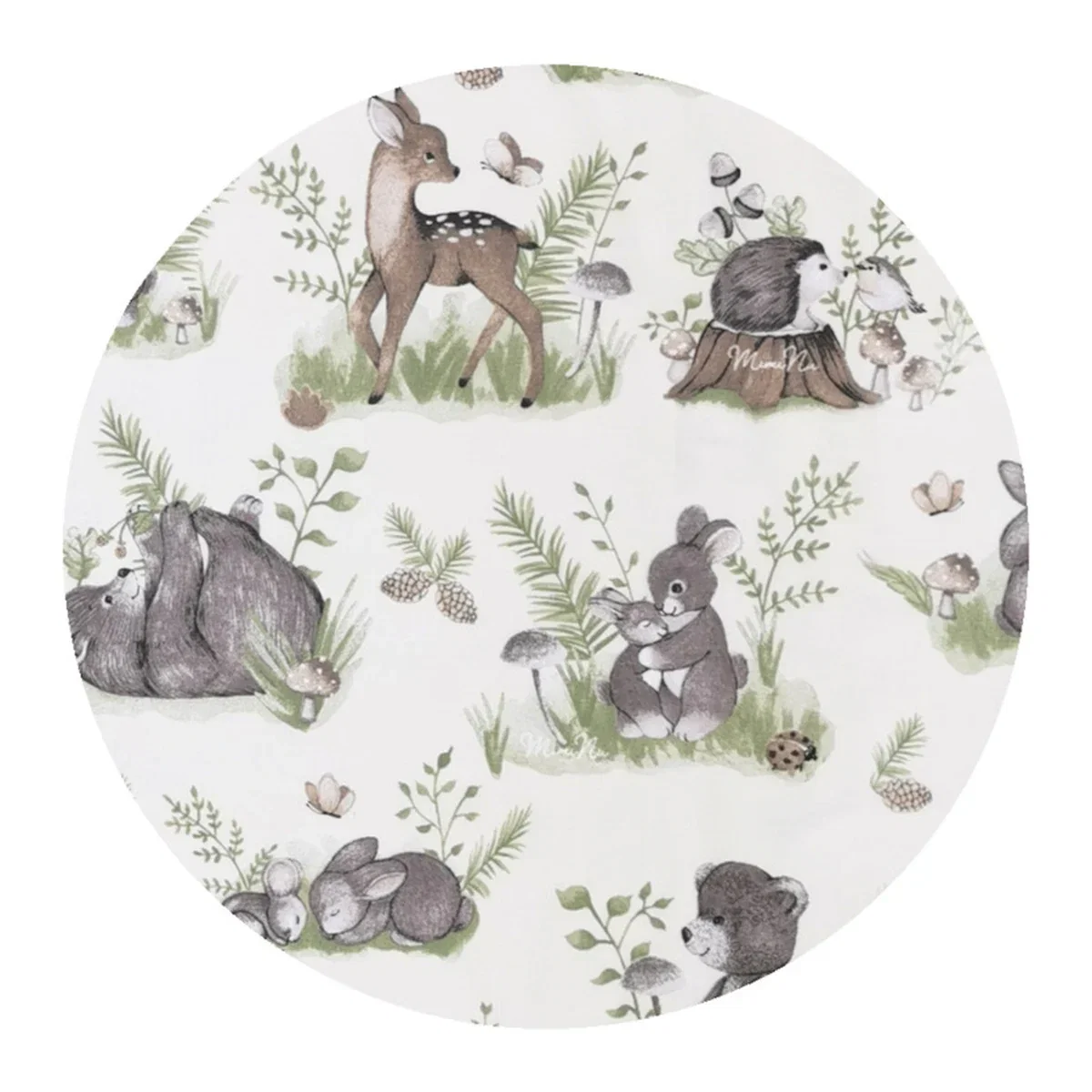 Cearceaf cu elastic, MimiNu, Pentru patut 120X60 cm, bumbac, Calm Forest Natural [4]