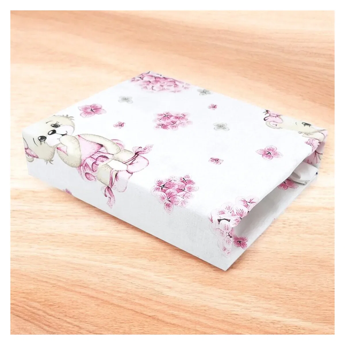 Cearceaf cu elastic, MimiNu, Pentru patut 120X60 cm, bumbac, Pink Ballerina [1]
