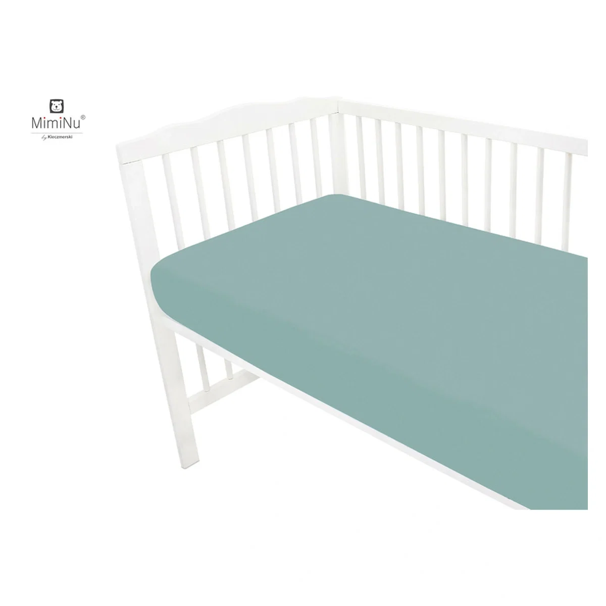 Cearceaf cu elastic, MimiNu, Pentru patut 120X60 cm, bumbac, Royal, Nepal Green [2]