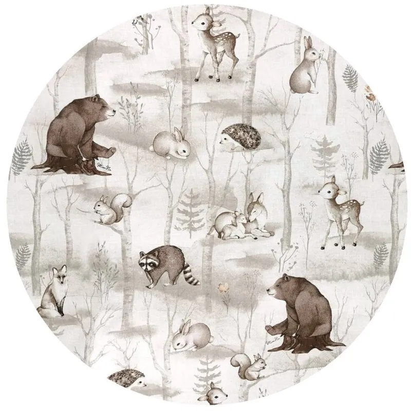 Cearceaf cu elastic, MimiNu, Pentru patut 120X60 cm, bumbac, Woodland [3]