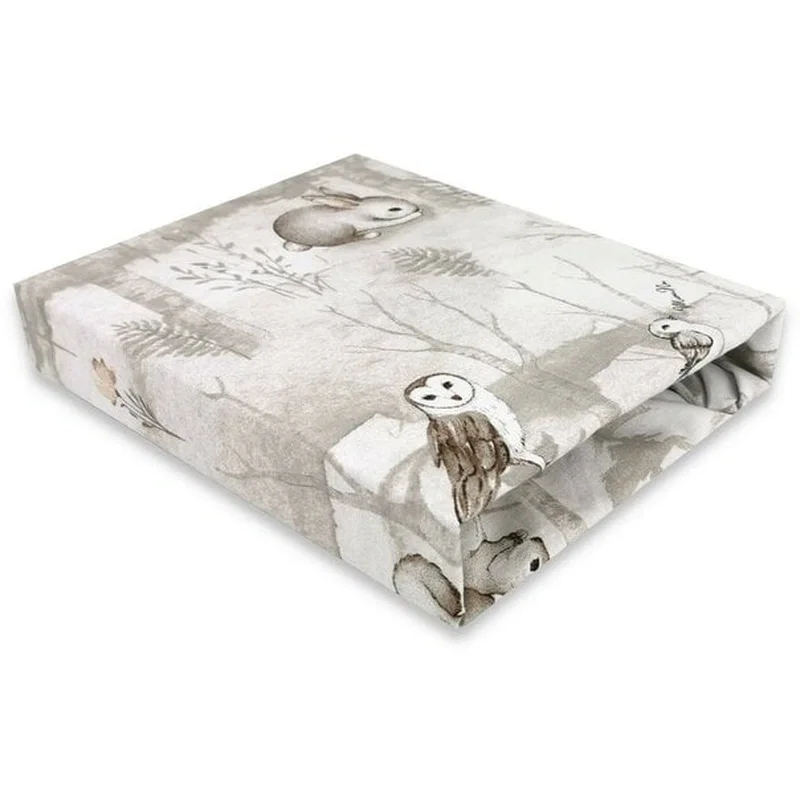Cearceafuri pentru patut - Cearceaf cu elastic, MimiNu, Pentru patut 120X60 cm, bumbac, Woodland