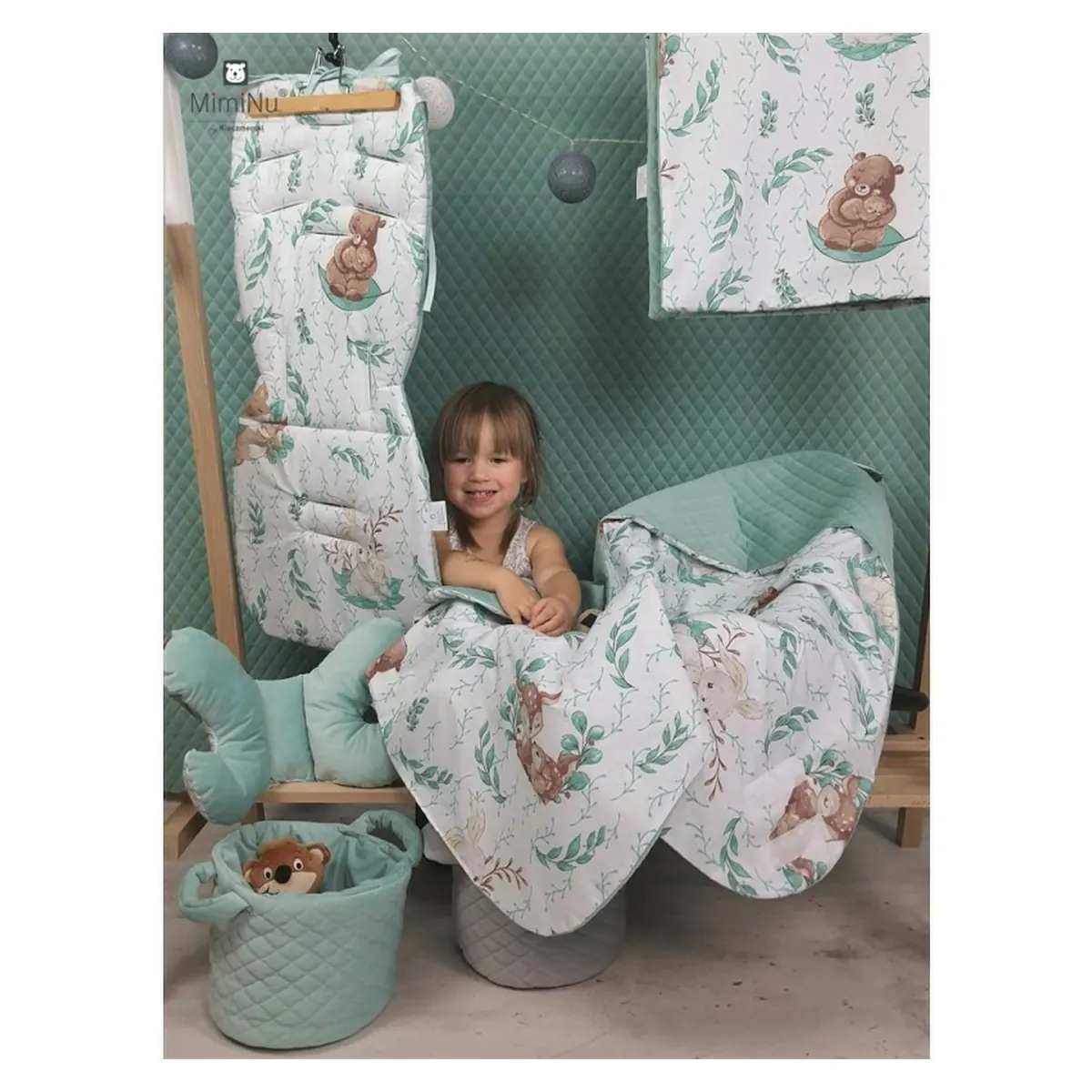 Cearceaf cu elastic, MimiNu, Pentru patut leagan/patut co-sleeper, 90x40 cm, bumbac, Lulu Natural [8]