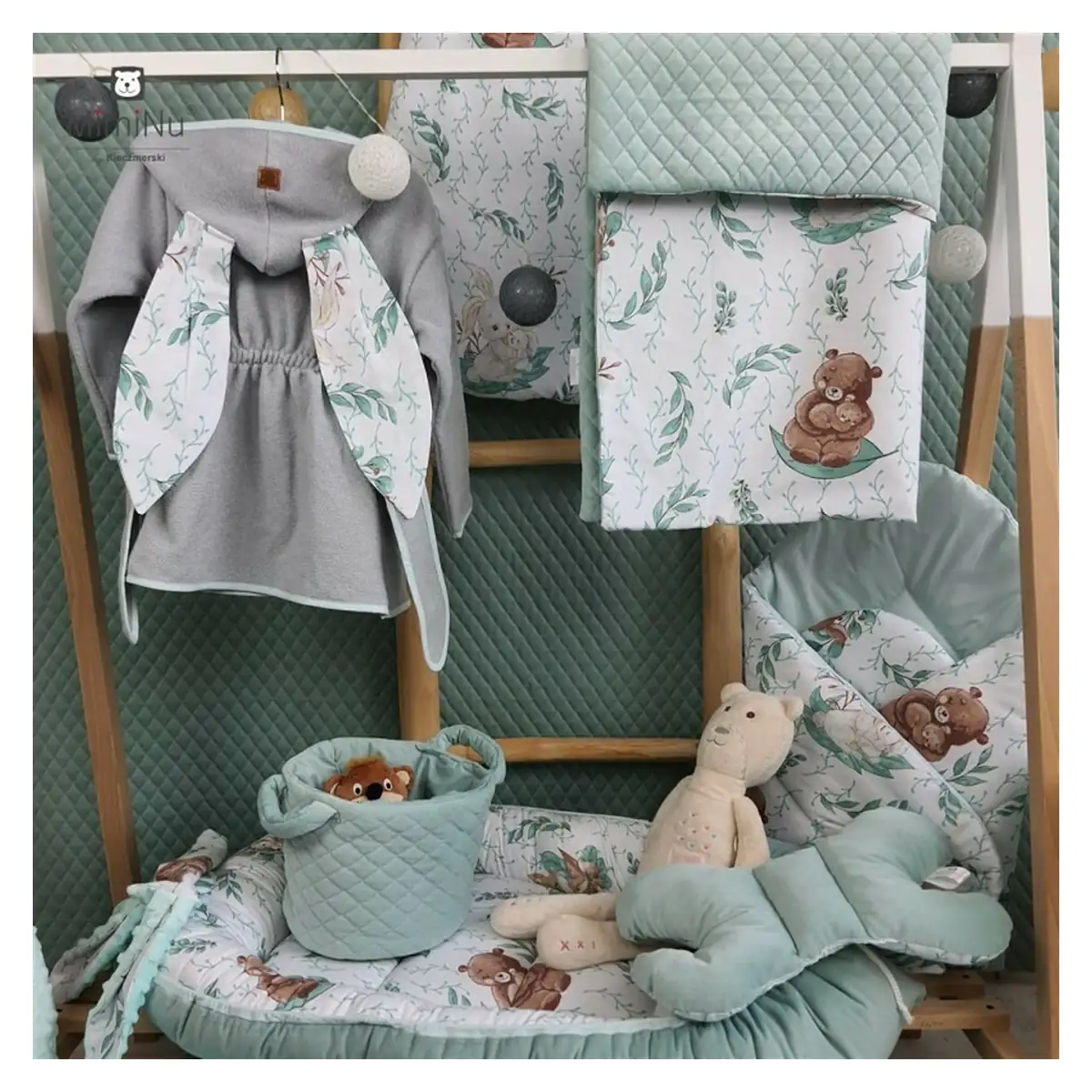 Cearceaf cu elastic, MimiNu, Pentru patut leagan/patut co-sleeper, 90x40 cm, bumbac, Lulu Natural [6]