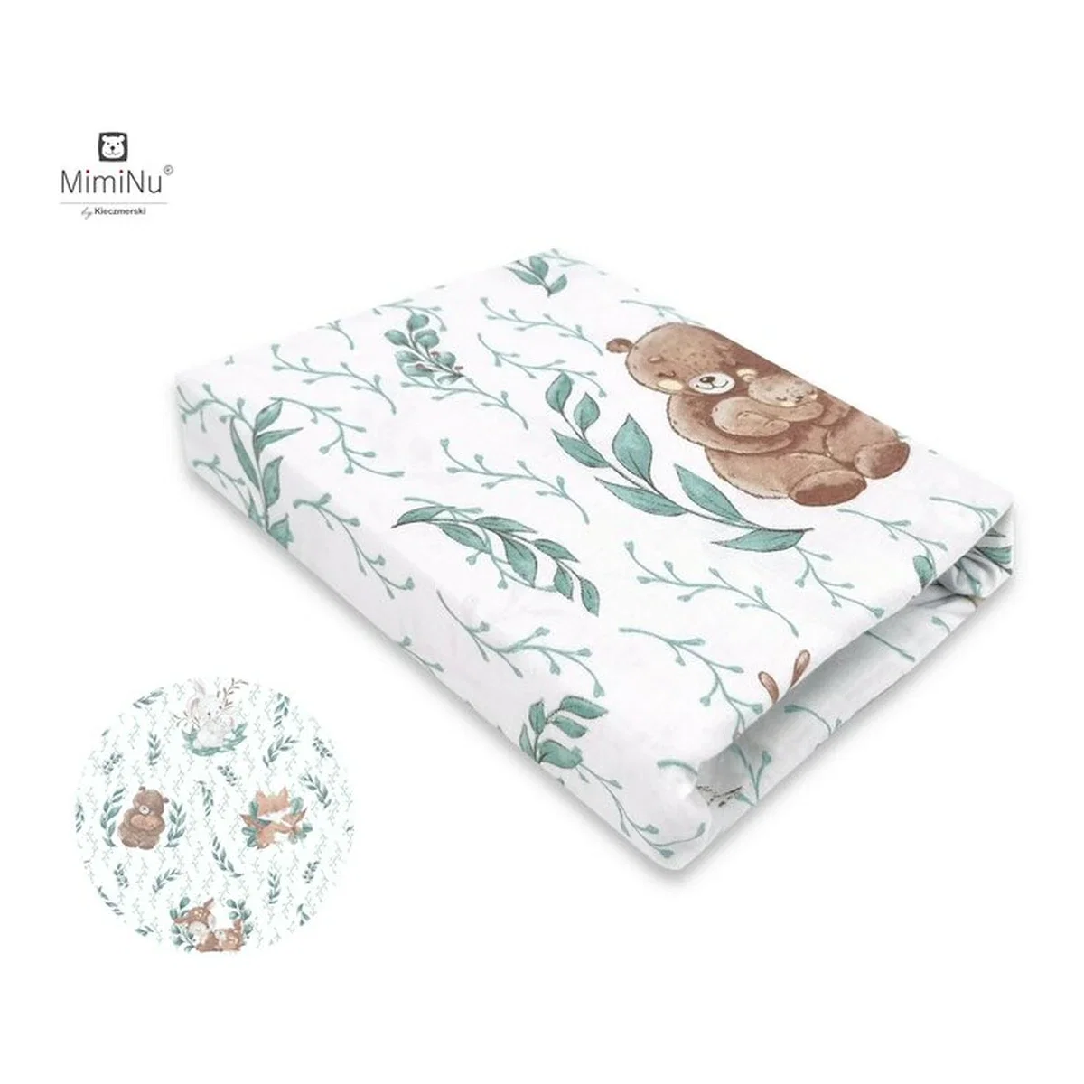 Cearceaf cu elastic, MimiNu, Pentru patut leagan/patut co-sleeper, 90x40 cm, bumbac, Lulu Natural [2]
