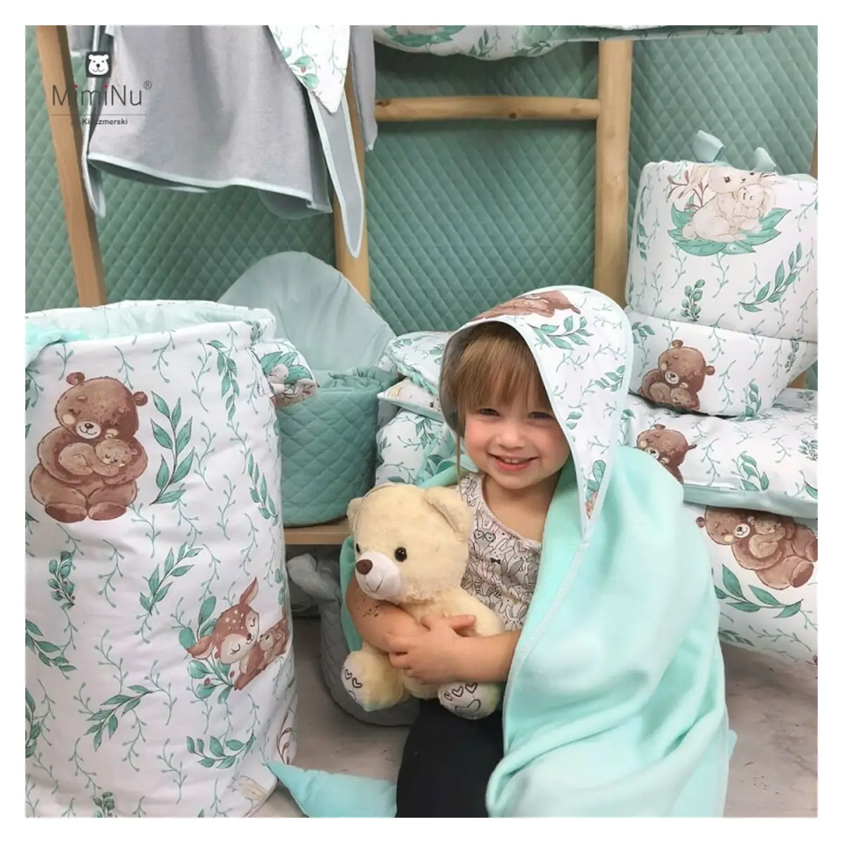Cearceaf cu elastic, MimiNu, Pentru patut leagan/patut co-sleeper, 90x40 cm, bumbac, Lulu Natural [7]