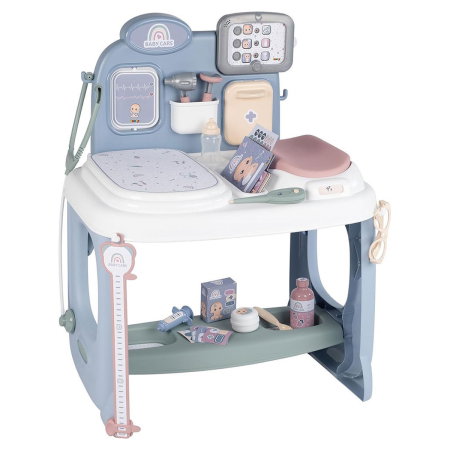 Mobilier pentru papusi - Centru de ingrijire pentru papusi Smoby Baby Care Center albastru cu accesorii 3 ani +