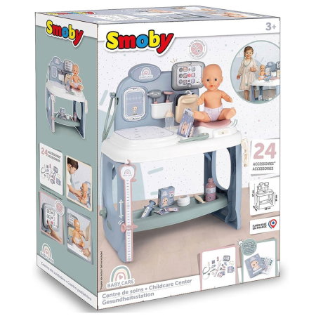 Centru de ingrijire pentru papusi Smoby Baby Care Center albastru cu accesorii 3 ani + [7]