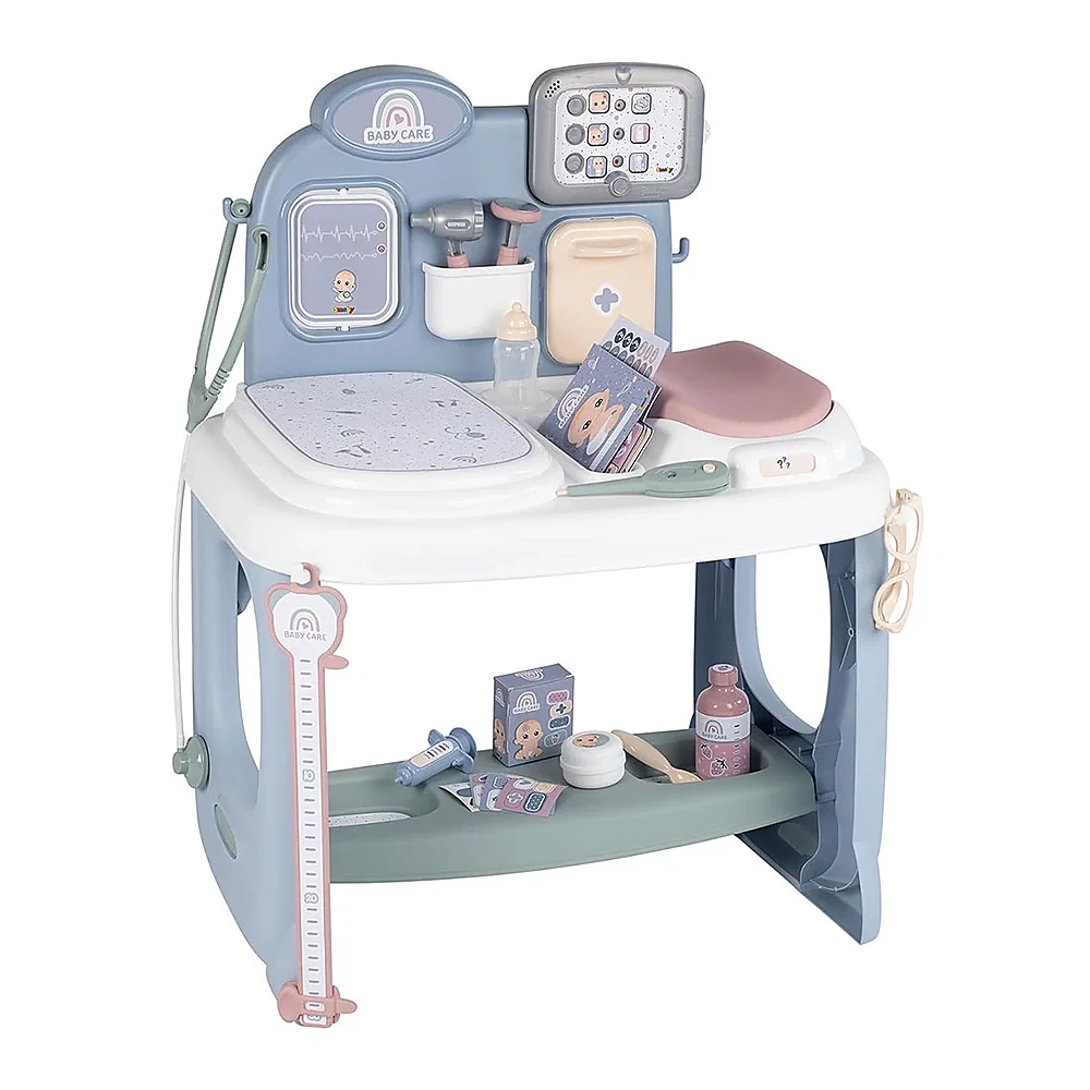 Mobilier pentru papusi - Centru de ingrijire pentru papusi Smoby Baby Care Center albastru cu accesorii 3 ani +