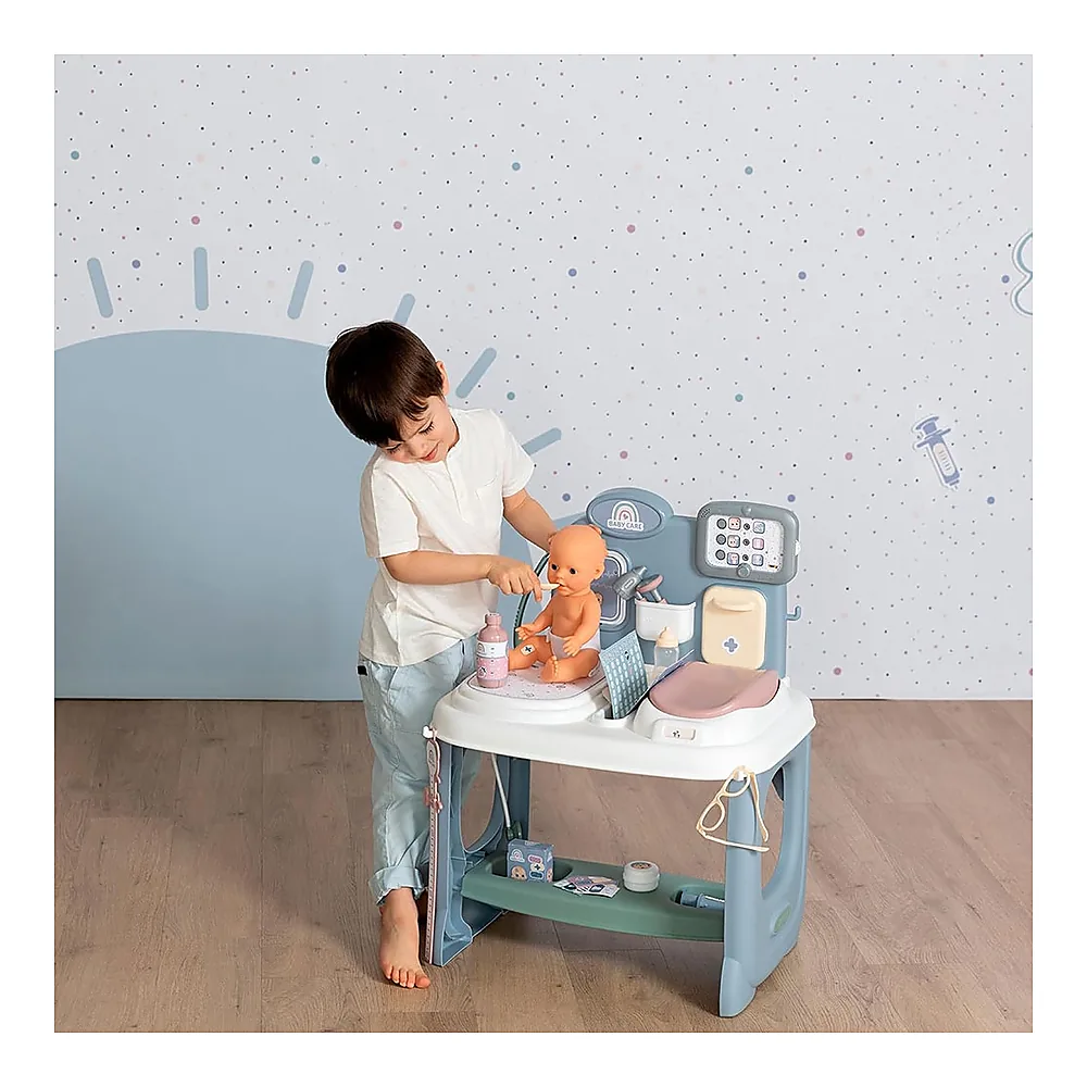 Centru de ingrijire pentru papusi Smoby Baby Care Center albastru cu accesorii 3 ani + [4]