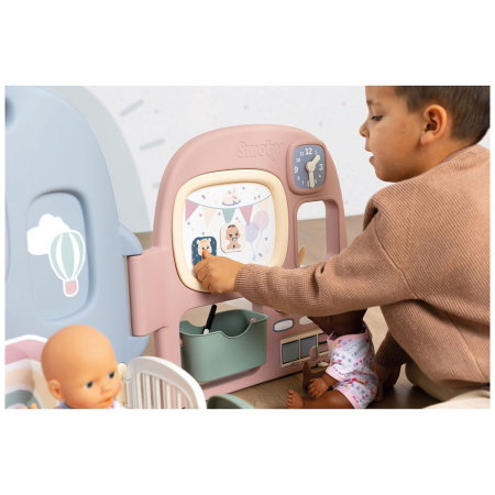Centru de ingrijire pentru papusi Smoby Baby Care Childcare Center albastru roz cu accesorii 3 ani + [7]