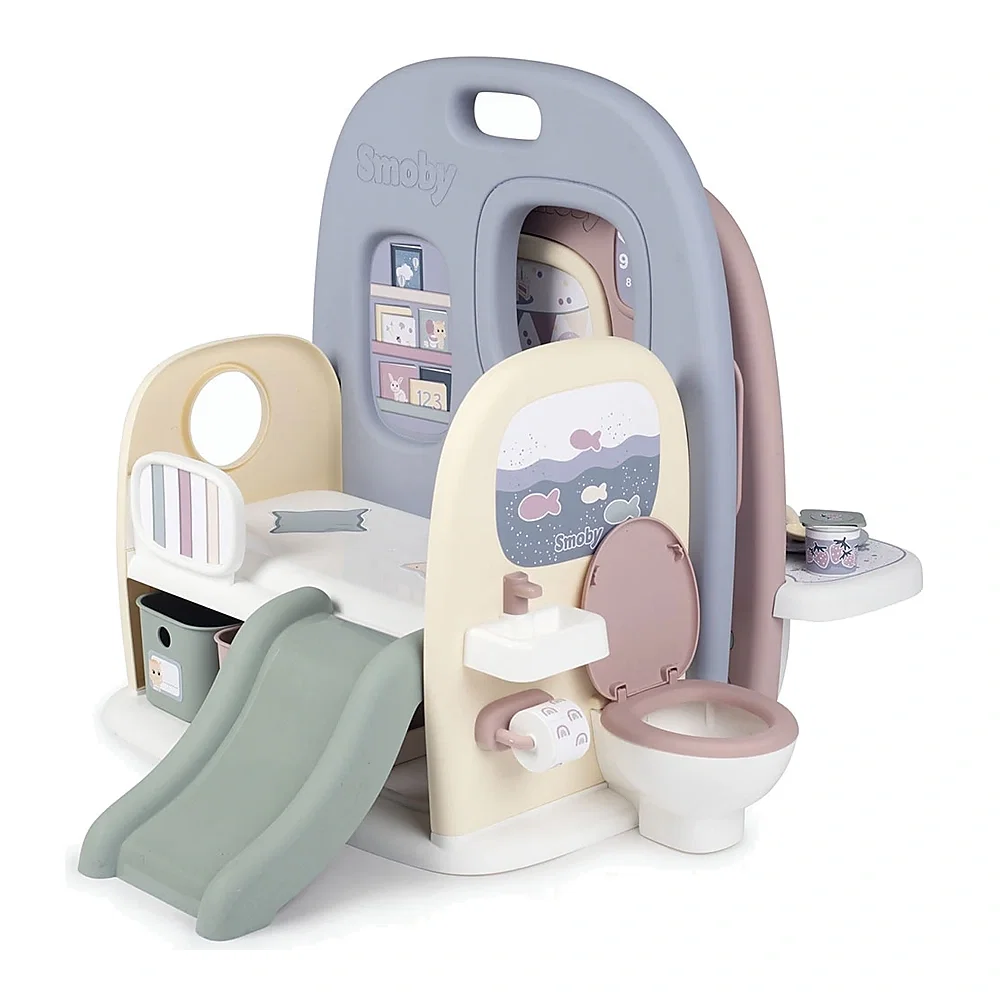 Centru de ingrijire pentru papusi Smoby Baby Care Childcare Center albastru roz cu accesorii 3 ani + [4]