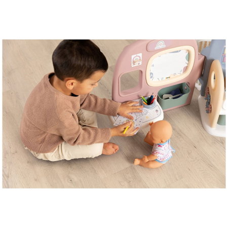 Centru de ingrijire pentru papusi Smoby Baby Care Childcare Center albastru roz cu accesorii 3 ani + [8]