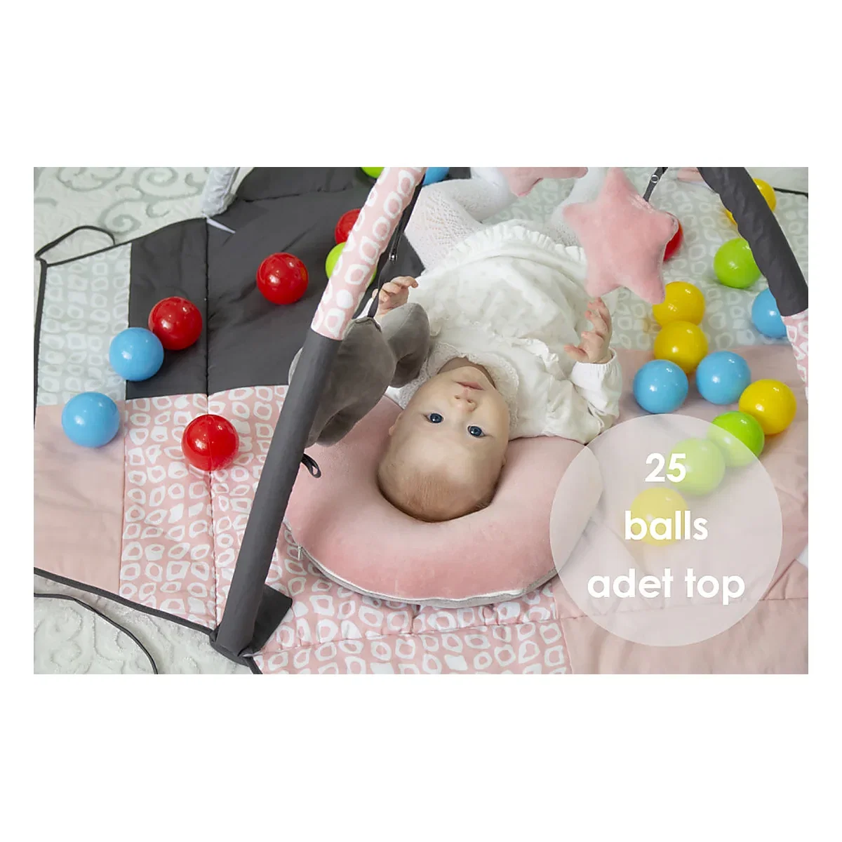 Centru de joaca cu bile BabyJem Roz Toy Ball Play Mat [2]