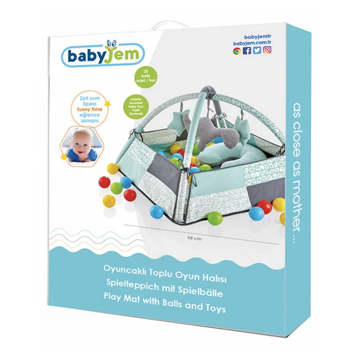 Centru de joaca cu bile BabyJem Verde Toy Ball Play Mat [2]