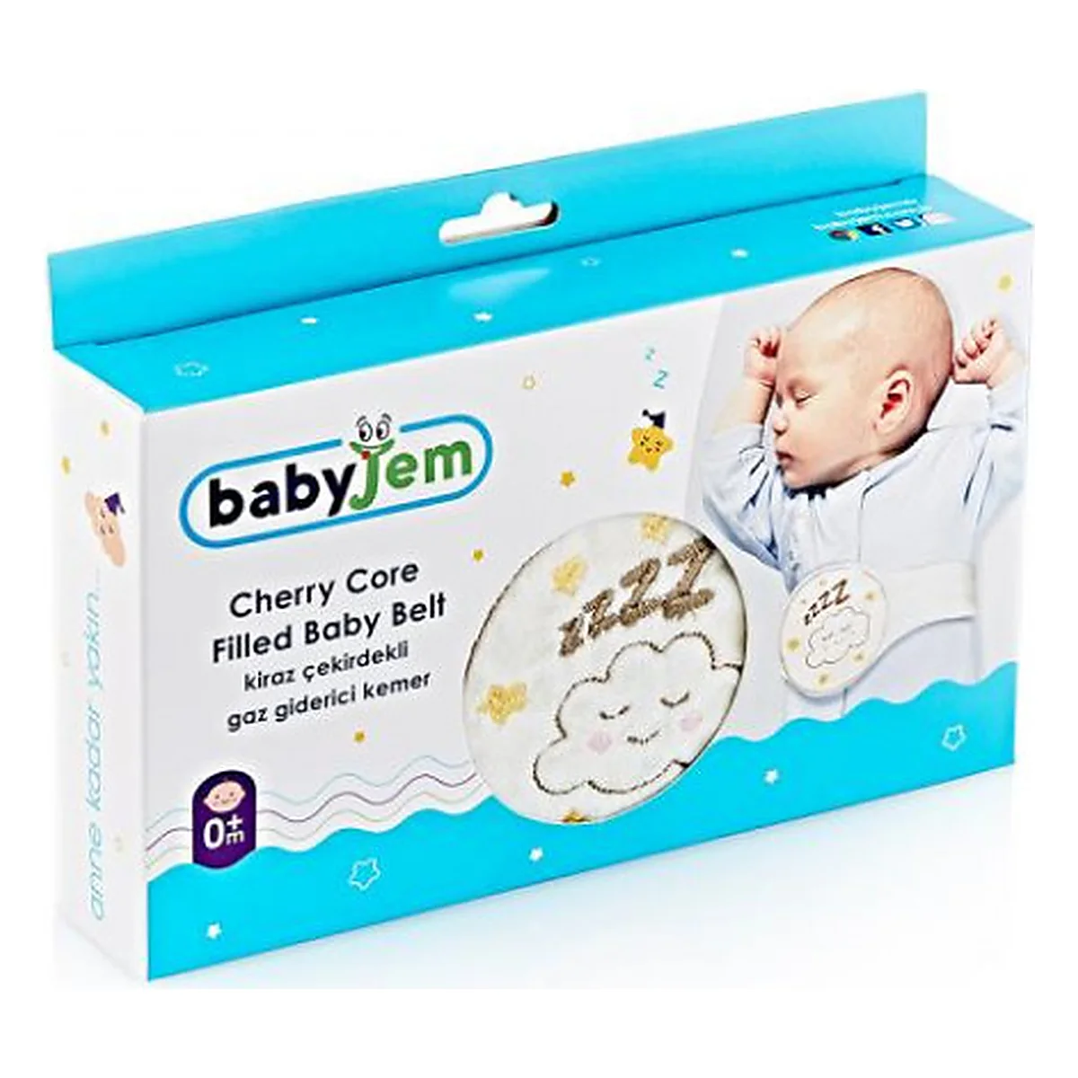 Centura anticolici cu samburi de cirese BabyJem Sleepy Cloud (Culoare: Turcoaz) 0 luni [3]