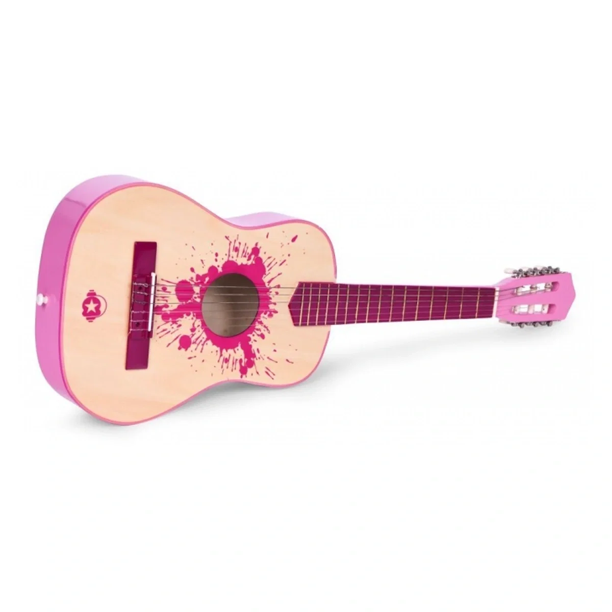 Chitara din lemn cu 6 corzi , 86 x 31 cm, Ecotoys - Roz 3 ani+ [3]
