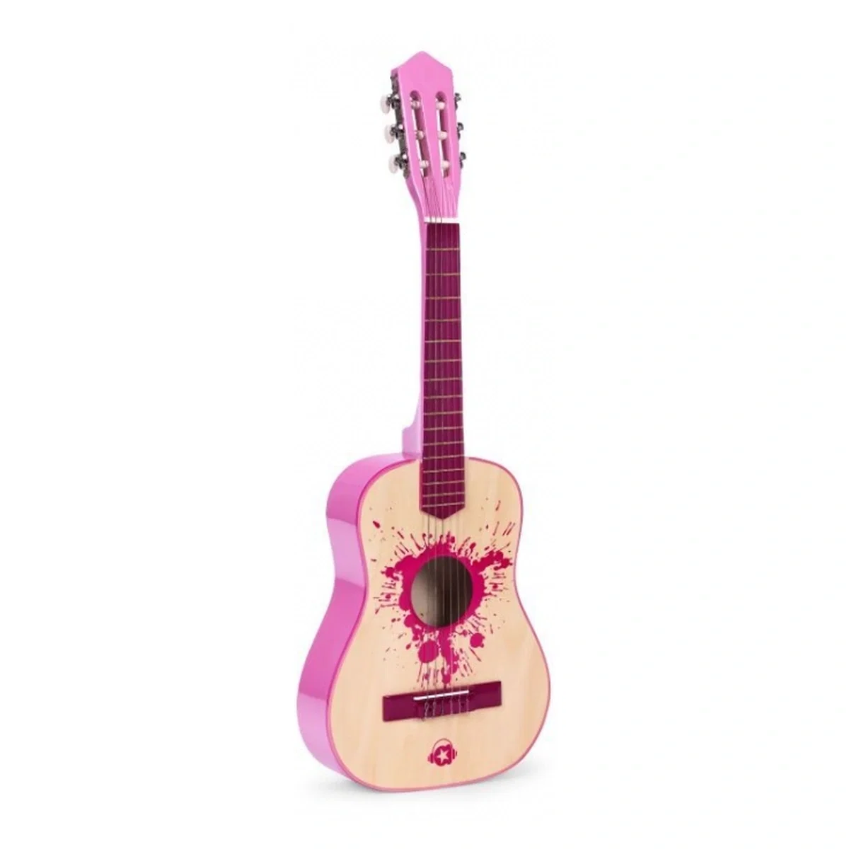 Chitara din lemn cu 6 corzi , 86 x 31 cm, Ecotoys - Roz 3 ani+ [1]