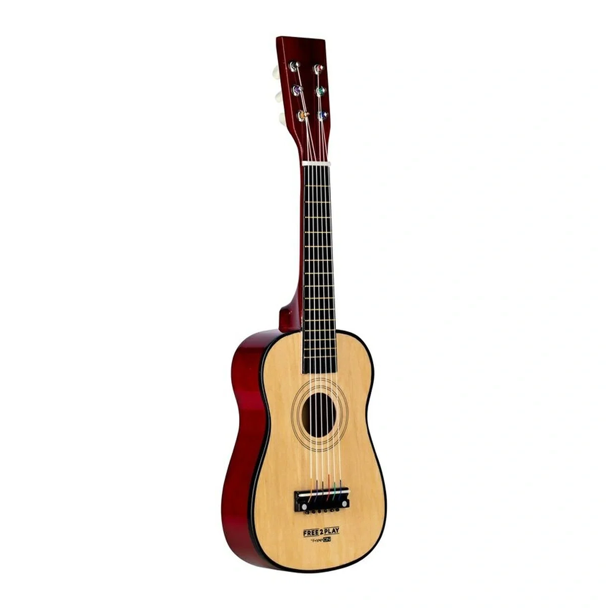 Instrumente muzicale - Chitara din lemn, Free2Play, Cu 6 corzi metalice, 59 cm, 3 ani+, Brown