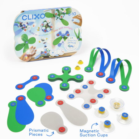Jocuri de indemanare - Clixo® joc magnetic de construit - Arta pe geam (24 piese)
