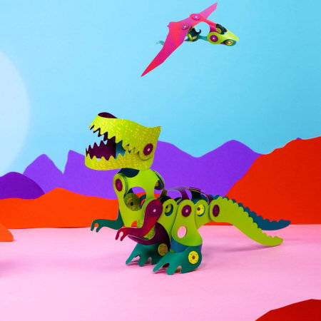 Clixo® joc magnetic de construit - Aventuri cu dinozauri (36 piese) [2]