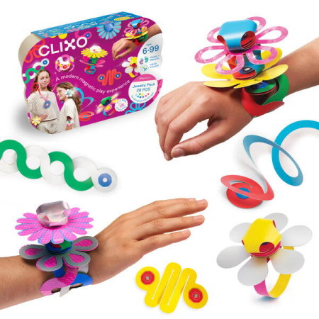 Jocuri de indemanare - Clixo® joc magnetic de construit - Bijuterii colorate (28 piese)