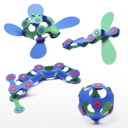 Clixo® joc magnetic de construit - Itsy Albastru & Verde (18 piese) [2]