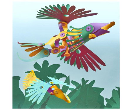 Clixo® joc magnetic de construit - Pasari tropicale (22 piese) [3]