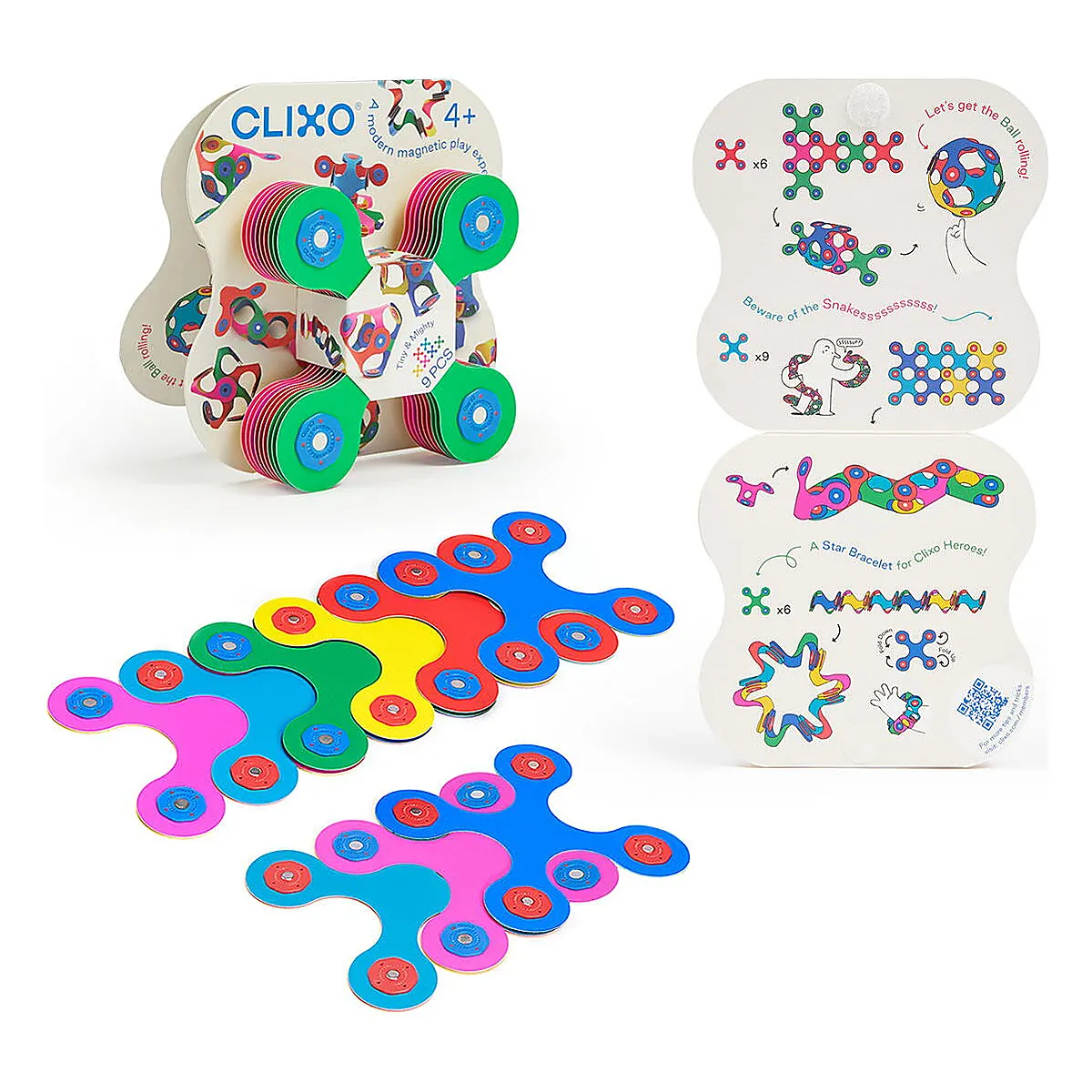 Jocuri de indemanare - Clixo® joc magnetic de construit - Tiny & Mighty (9 piese) 99 ani