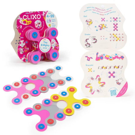 Jocuri de indemanare - Clixo® joc magnetic de construit - Tiny & Mighty Sparkle (9 piese)