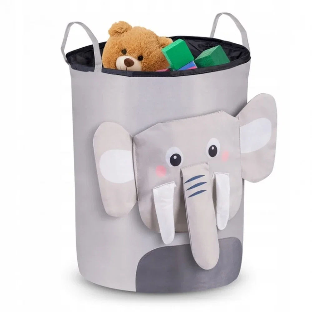 Cosuri pentru depozitare - Cos mare pentru depozitarea jucariilor Nukido - Elefant gri