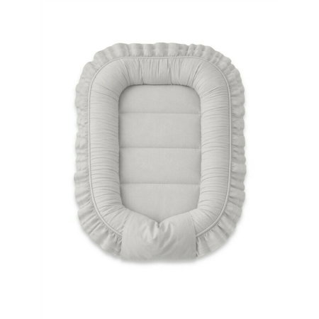 Cosulet bebelus, MimiNu, Baby Nest 55 x 75 cm, Cu Volanase, Husa 100% bumbac, Colectia Royal, Grey 6 luni [2]