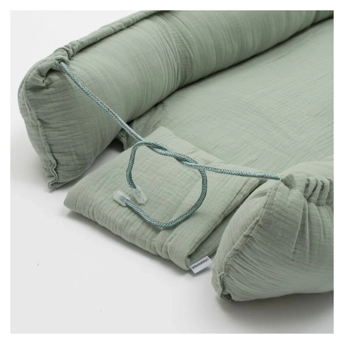 Cosulet bebelus, New Baby, Baby Nest 80 x 50 cm, Din muselina, Salvia 12 luni [4]
