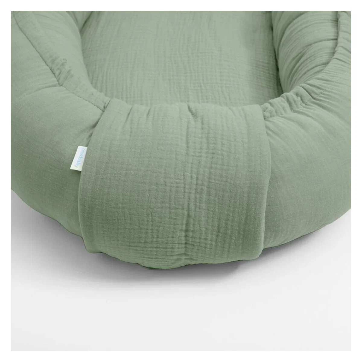 Cosulet bebelus, New Baby, Baby Nest 80 x 50 cm, Din muselina, Salvia 12 luni [3]