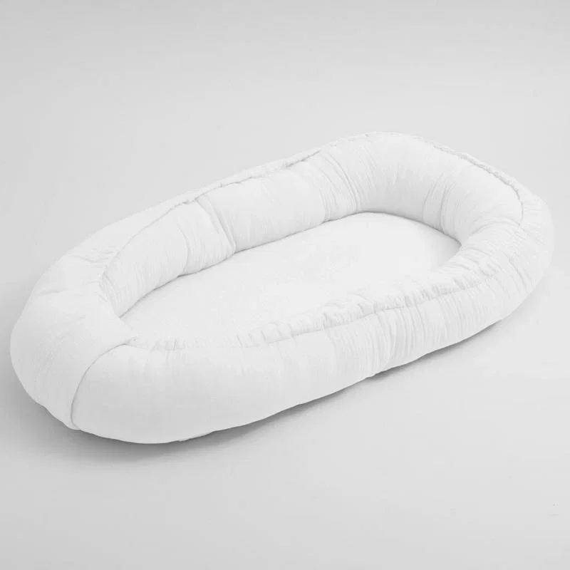 Baby nest - Cosulet bebelus, New Baby, Baby Nest 80 x 50 cm, muselina, White 12 luni