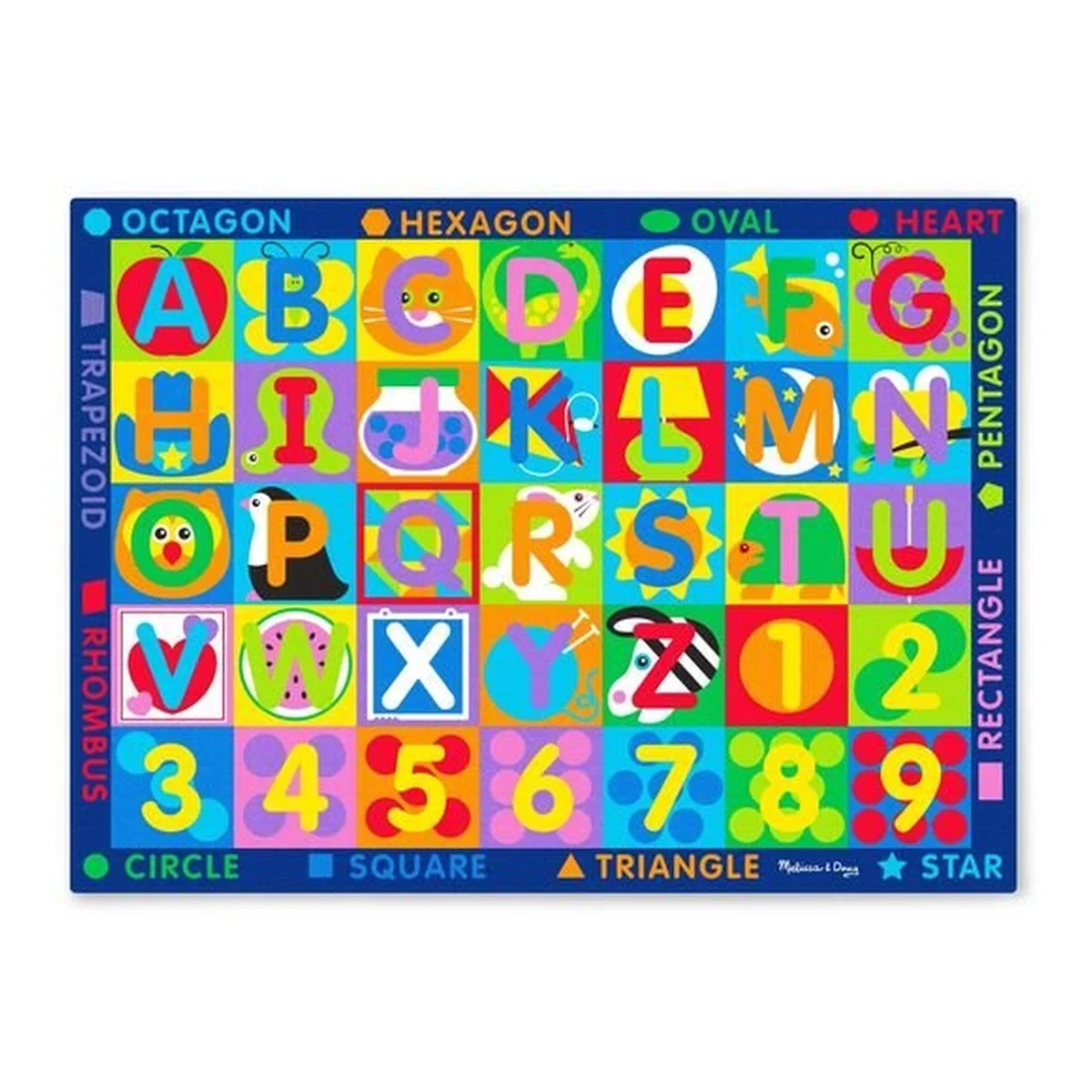 Saltelute si centre de activitati - Covor de joaca Litere si forme geometrice - Melissa & Doug 3 ani