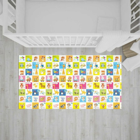 Covoras de joaca, Bocioland, Happy Day, Pliabil, Protectie impotriva loviturilor, Dimensiune mare, 200 x 150 cm, Cu [4]