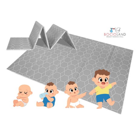 Covoras de joaca, Bocioland, Honeycomb, Pliabil, Protectie impotriva loviturilor, Dimensiune mare, 200 x 150 cm, Cu [6]